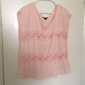Pink cap sleeve blouse